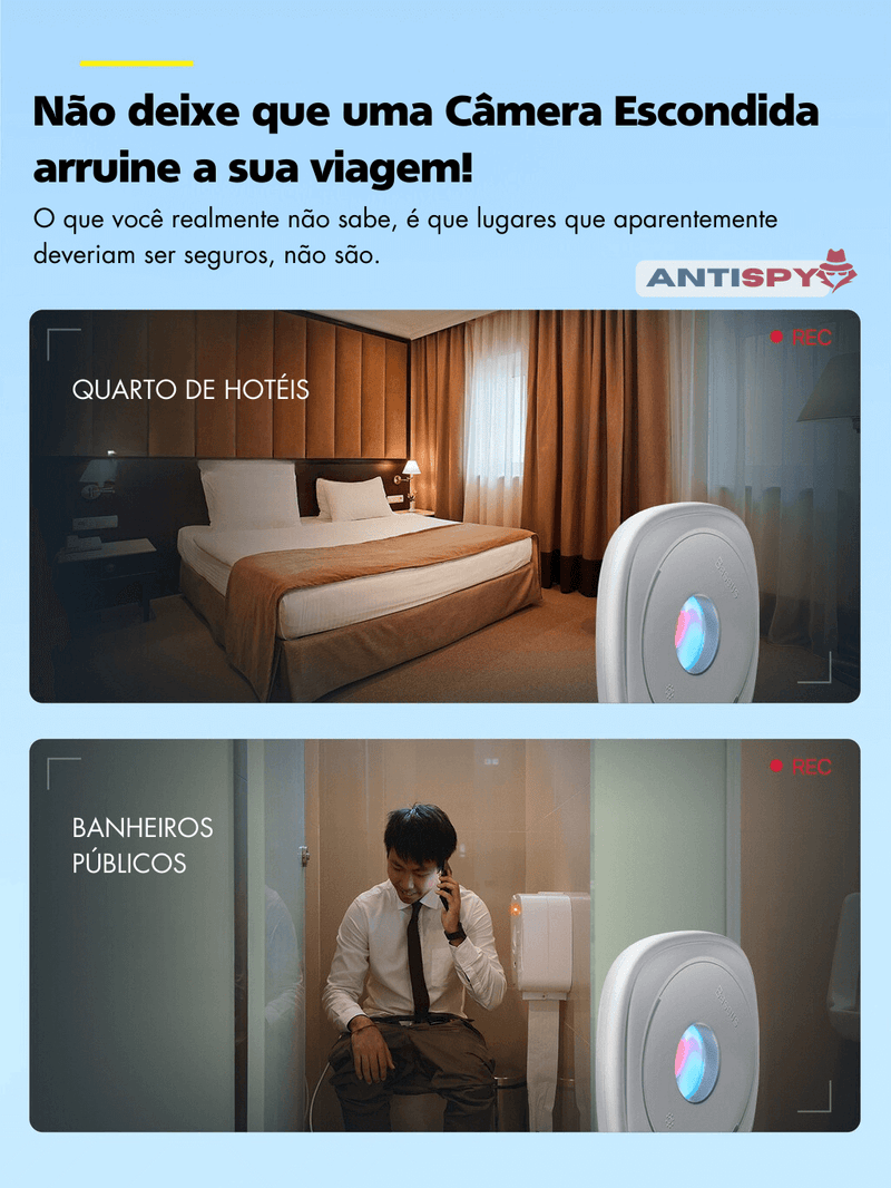 Detector de Câmeras Escondidas AntiSpy Jetto™ - Versão 2023