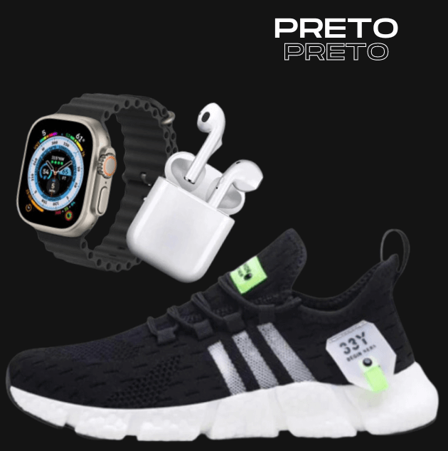 Kit com Tênis Pro + SmartWatch + Fone Bluetooth | Envio Imediato